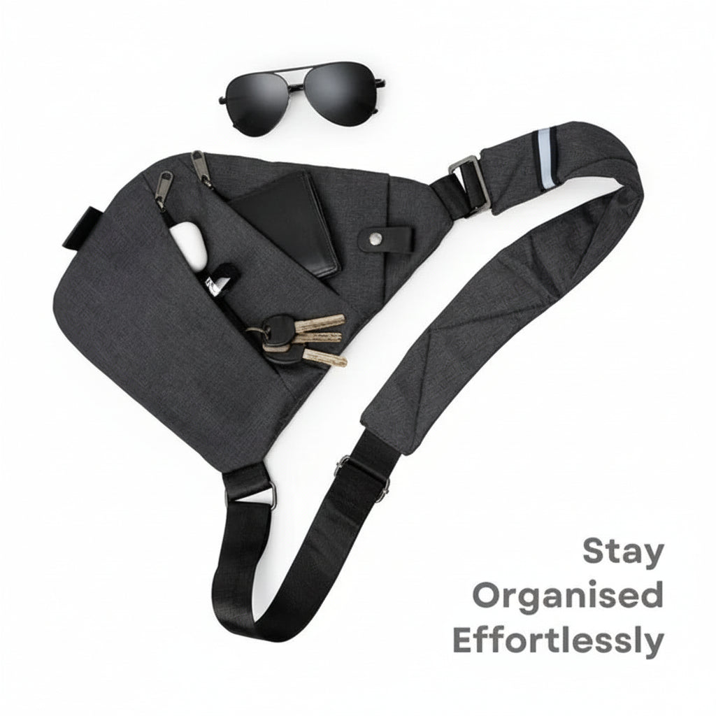 Crossbody Bag with Hidden Zipper and Secure Closure