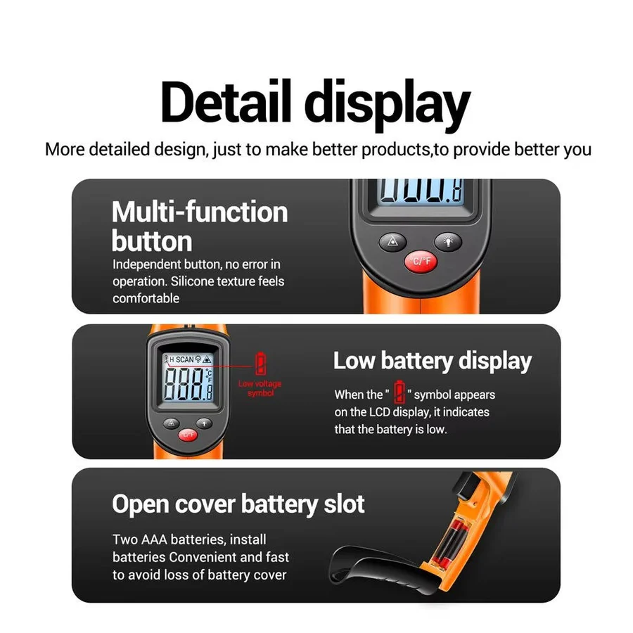 Infrared Thermometer with Contact-Free Measurement and Fast Response