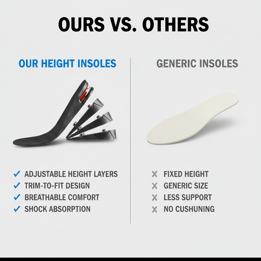 Insoles with Adjustable Height Layers and Comfort Design