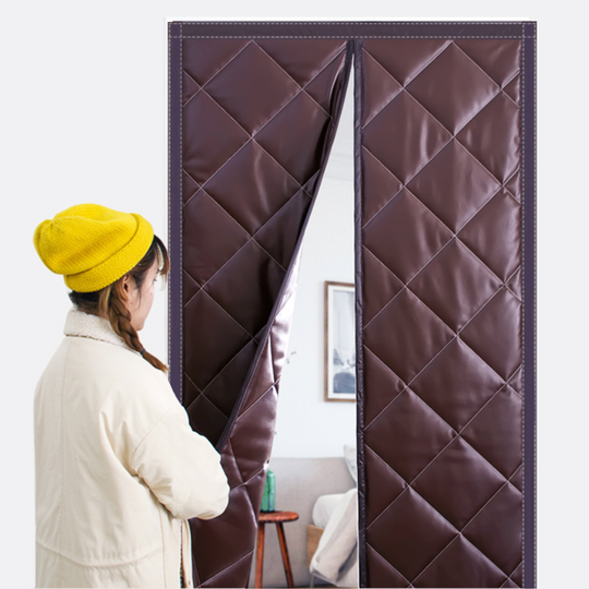 Insulation Curtain with Magnetic Closure and Draft Blocker