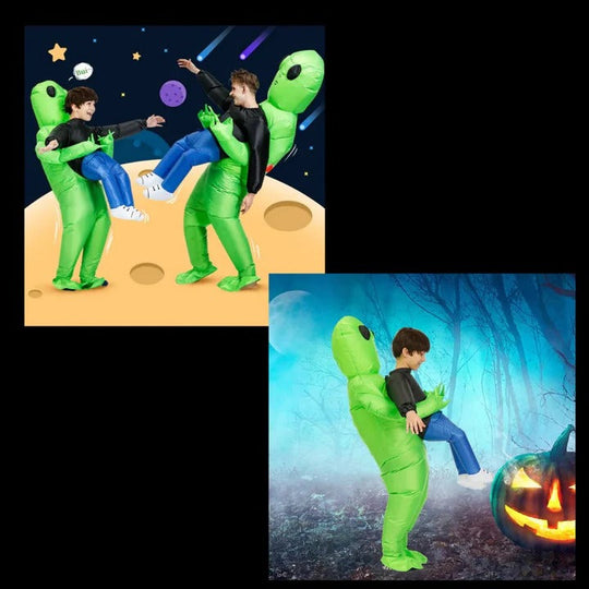 Kids Inflatable Alien Costume with Optical Illusion Design and Fun Effects