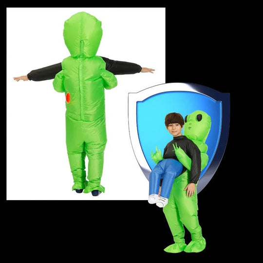 Kids Inflatable Alien Costume with Optical Illusion Design and Fun Effects
