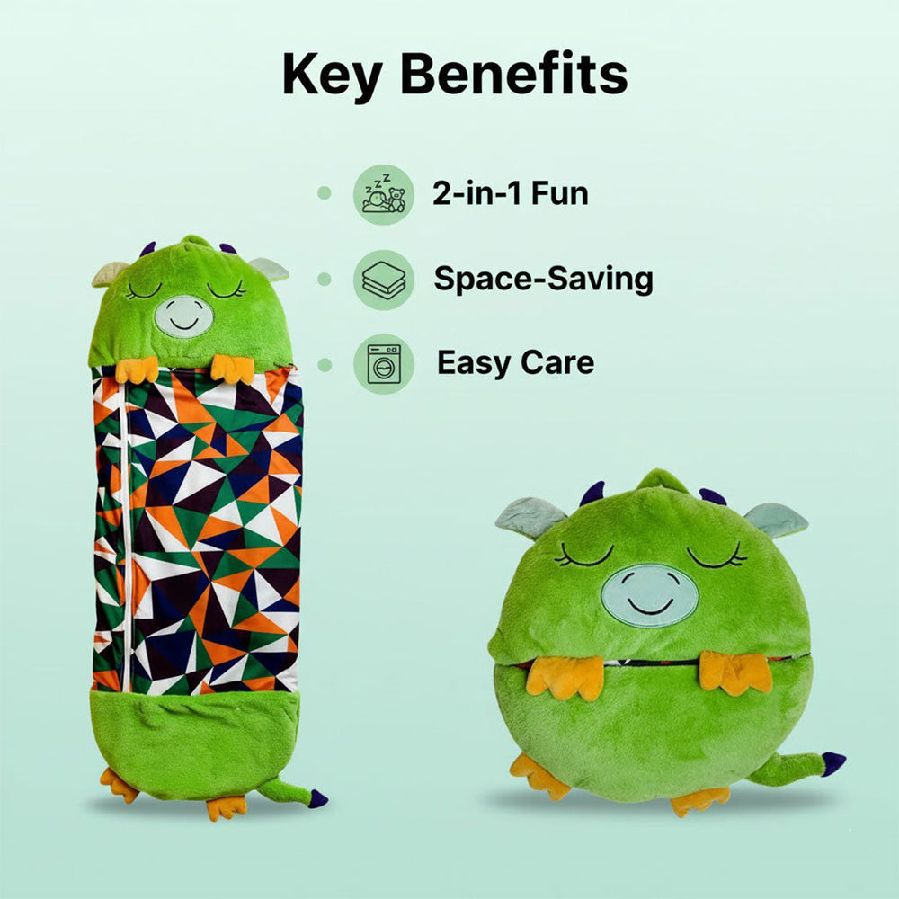 Kids Sleeping Bag with Plush Toy and 2-in-1 Design