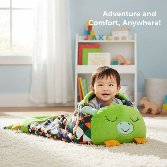 Kids Sleeping Bag with Plush Toy and 2-in-1 Design