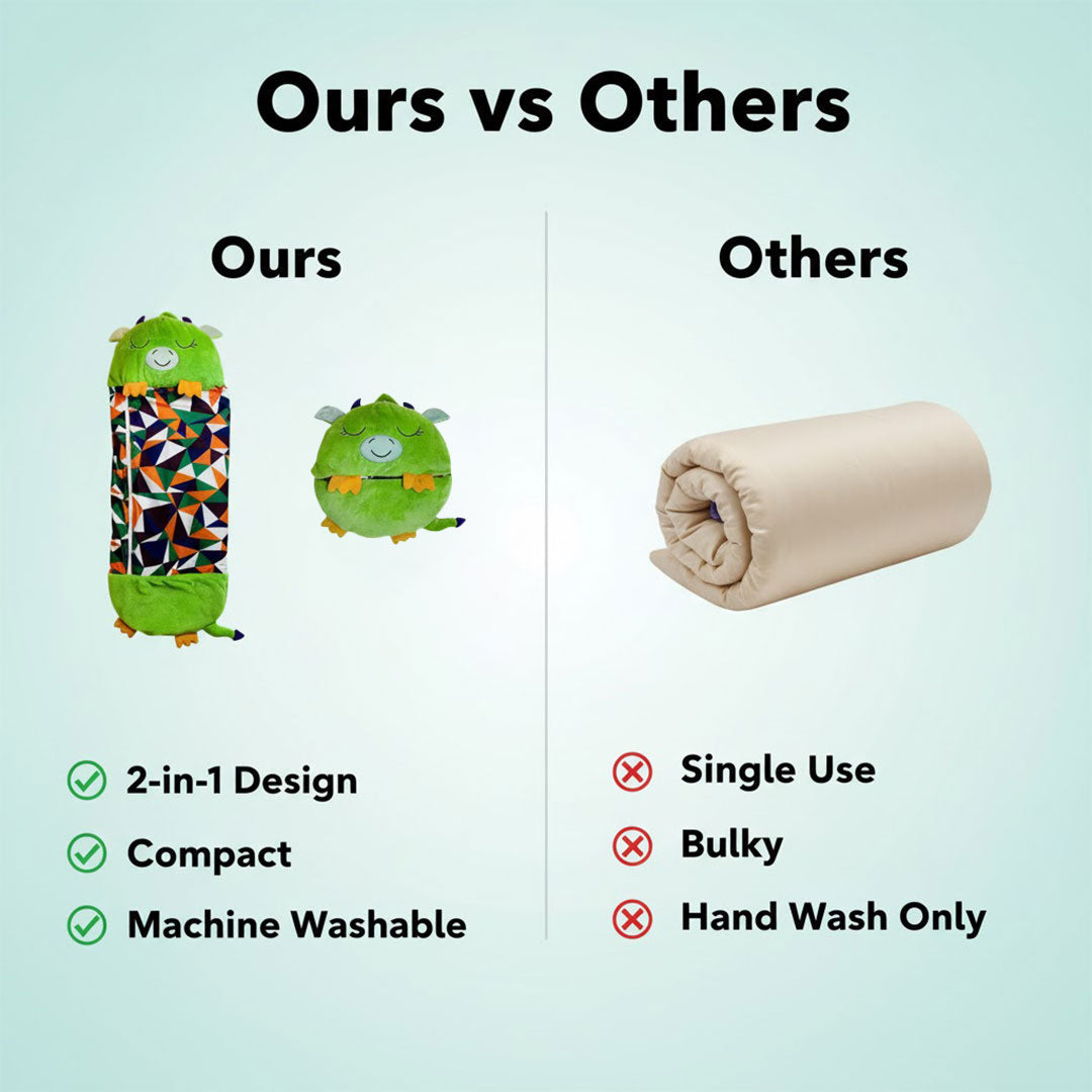 Kids Sleeping Bag with Plush Toy and 2-in-1 Design