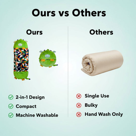 Kids Sleeping Bag with Plush Toy and 2-in-1 Design