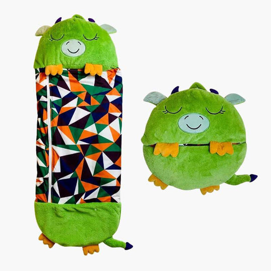 Kids Sleeping Bag with Plush Toy and 2-in-1 Design
