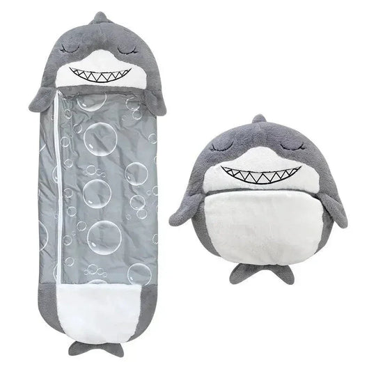 Kids Sleeping Bag with Plush Toy and 2-in-1 Design