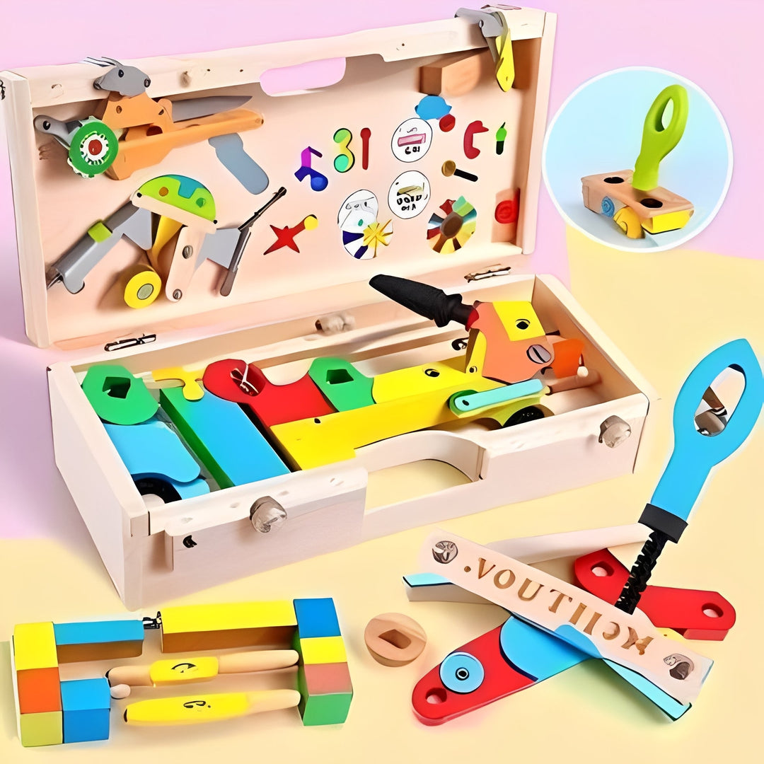 Kids Tool Set with Building Parts and Storage Box