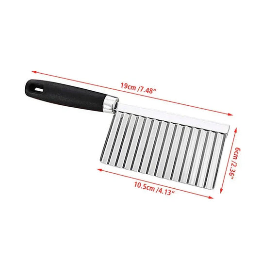 Knife with Stainless Steel Blade and Wavy Slicer