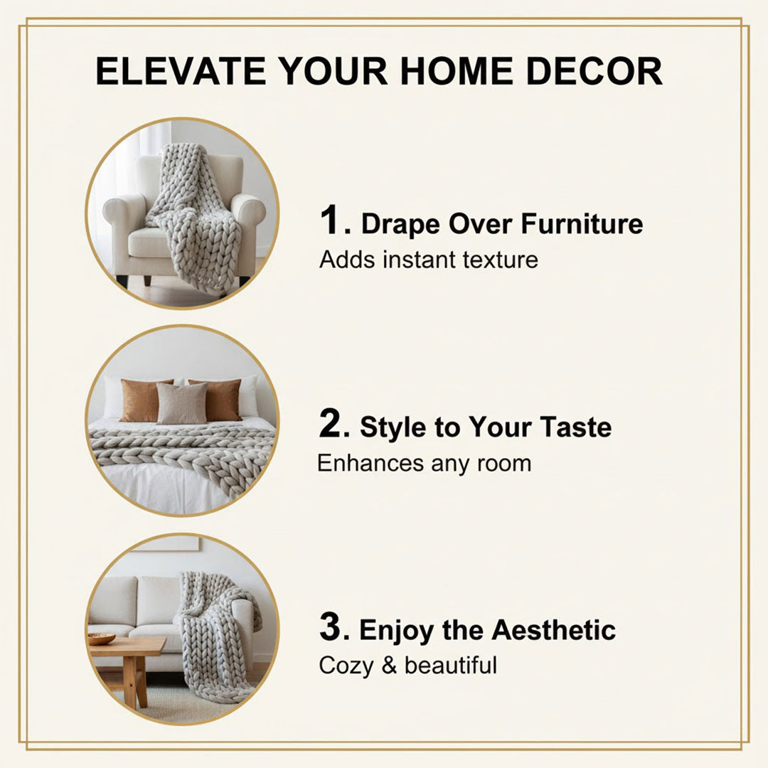 Knit Blanket with Soft Fabric and Decorative Style