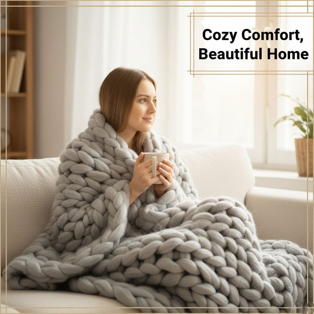 Knit Blanket with Soft Fabric and Decorative Style