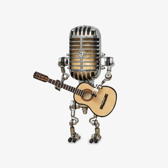 Lamp with Vintage Metal Design and Guitar Theme