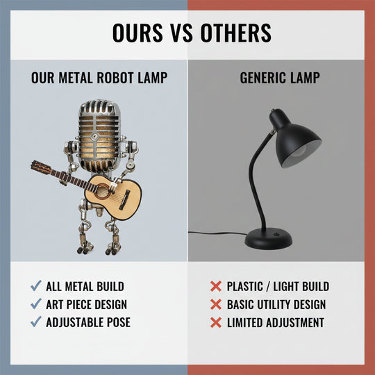 Lamp with Vintage Metal Design and Guitar Theme