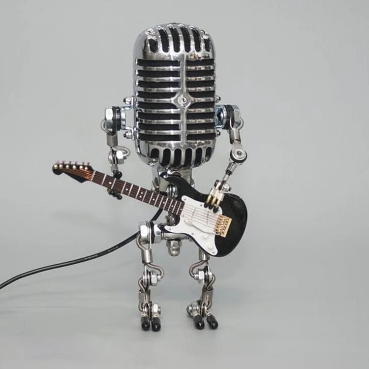 Lamp with Vintage Metal Design and Guitar Theme