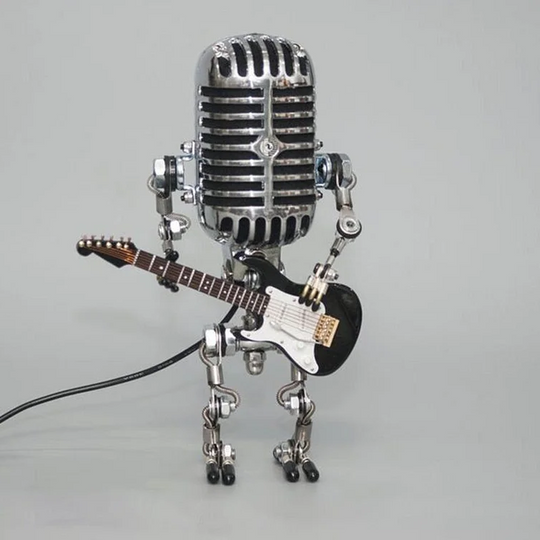 Lamp with Vintage Metal Design and Guitar Theme