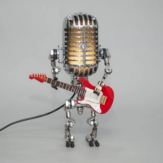 Lamp with Vintage Metal Design and Guitar Theme