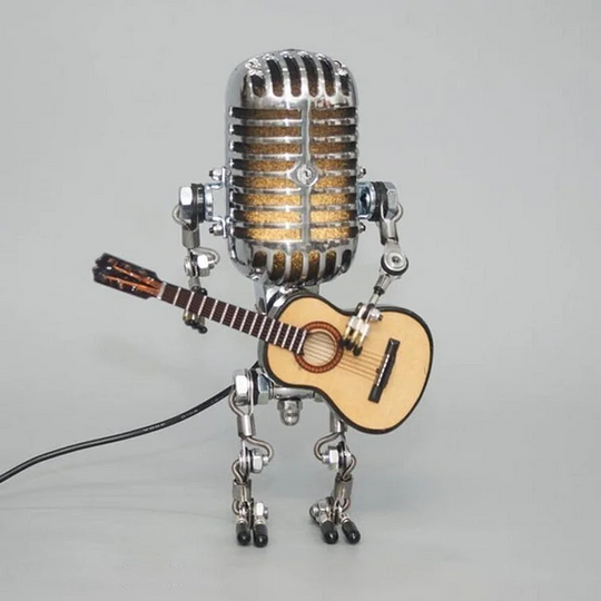 Lamp with Vintage Metal Design and Guitar Theme