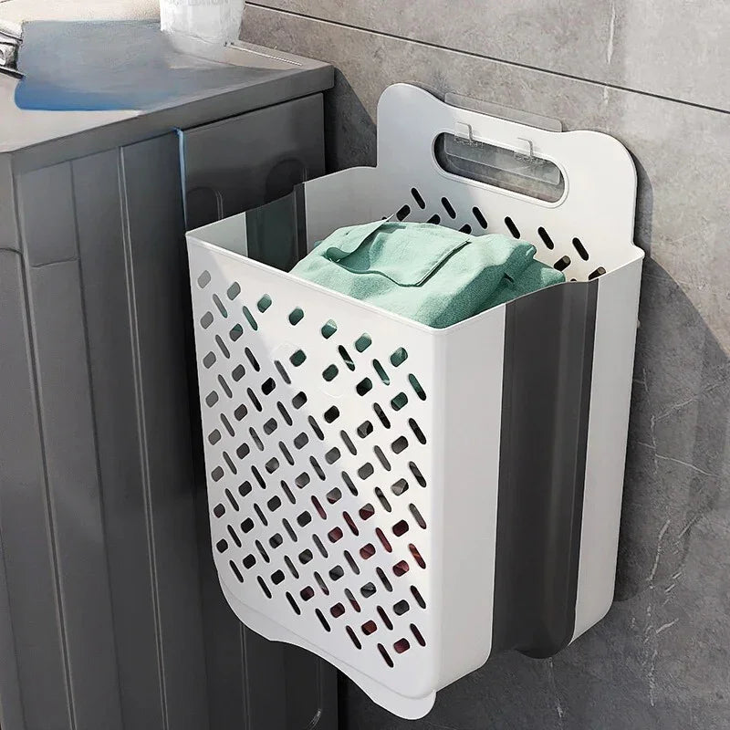 Laundry Basket with Foldable Design and Mesh Construction