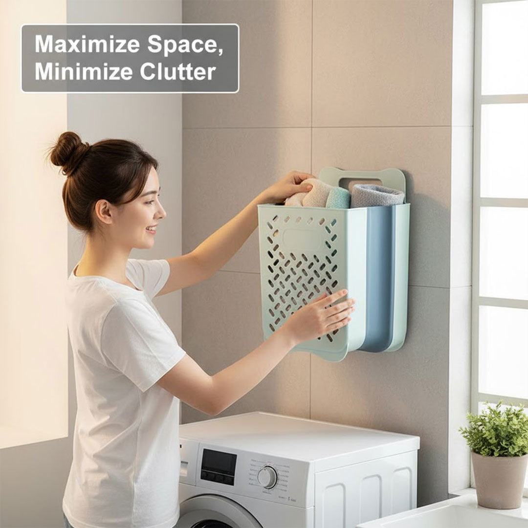 Laundry Basket with Foldable Design and Mesh Construction