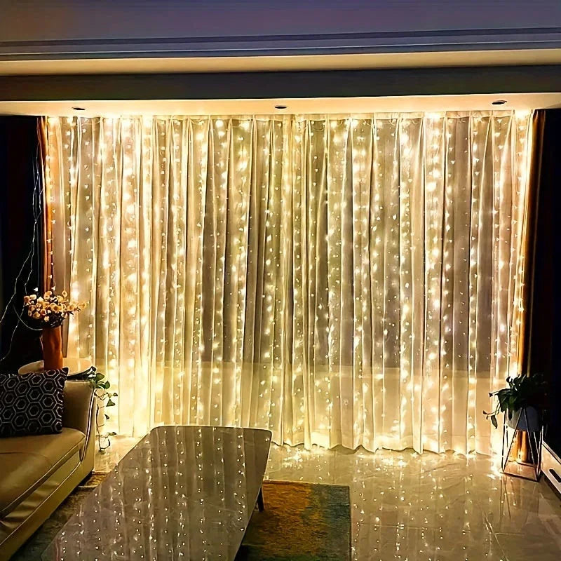 LED Fairy Light Curtain with USB Power and Remote Control