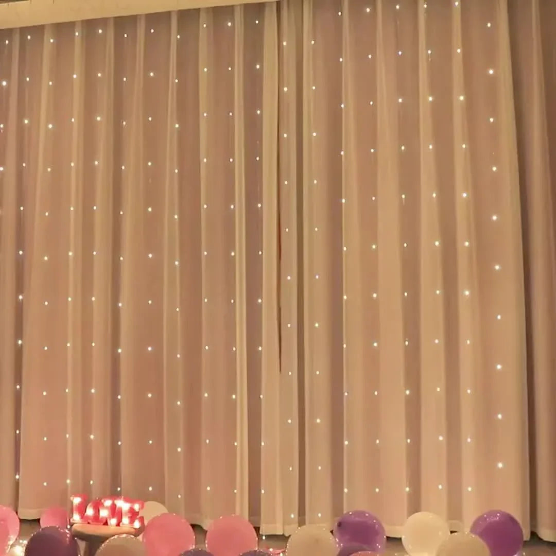 LED Fairy Light Curtain with USB Power and Remote Control
