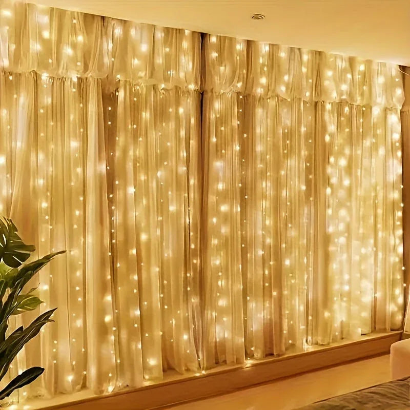 LED Fairy Light Curtain with USB Power and Remote Control