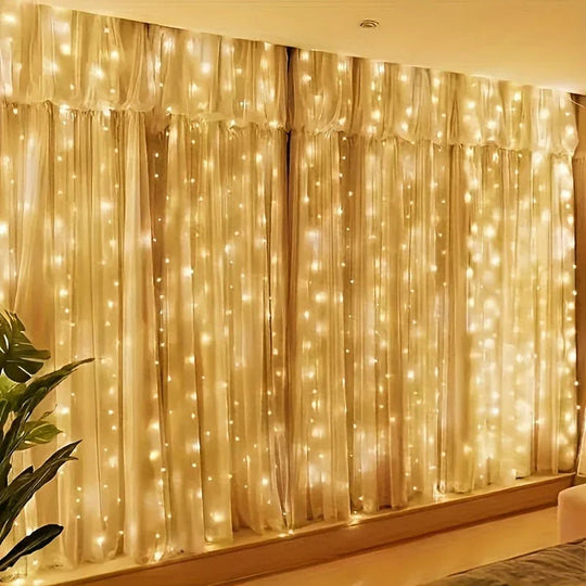 LED Fairy Light Curtain with USB Power and Remote Control