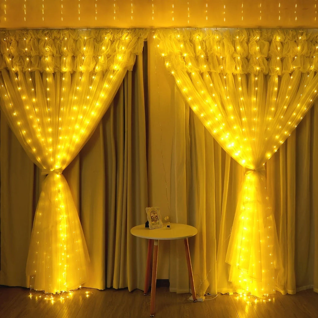 LED Fairy Light Curtain with USB Power and Remote Control