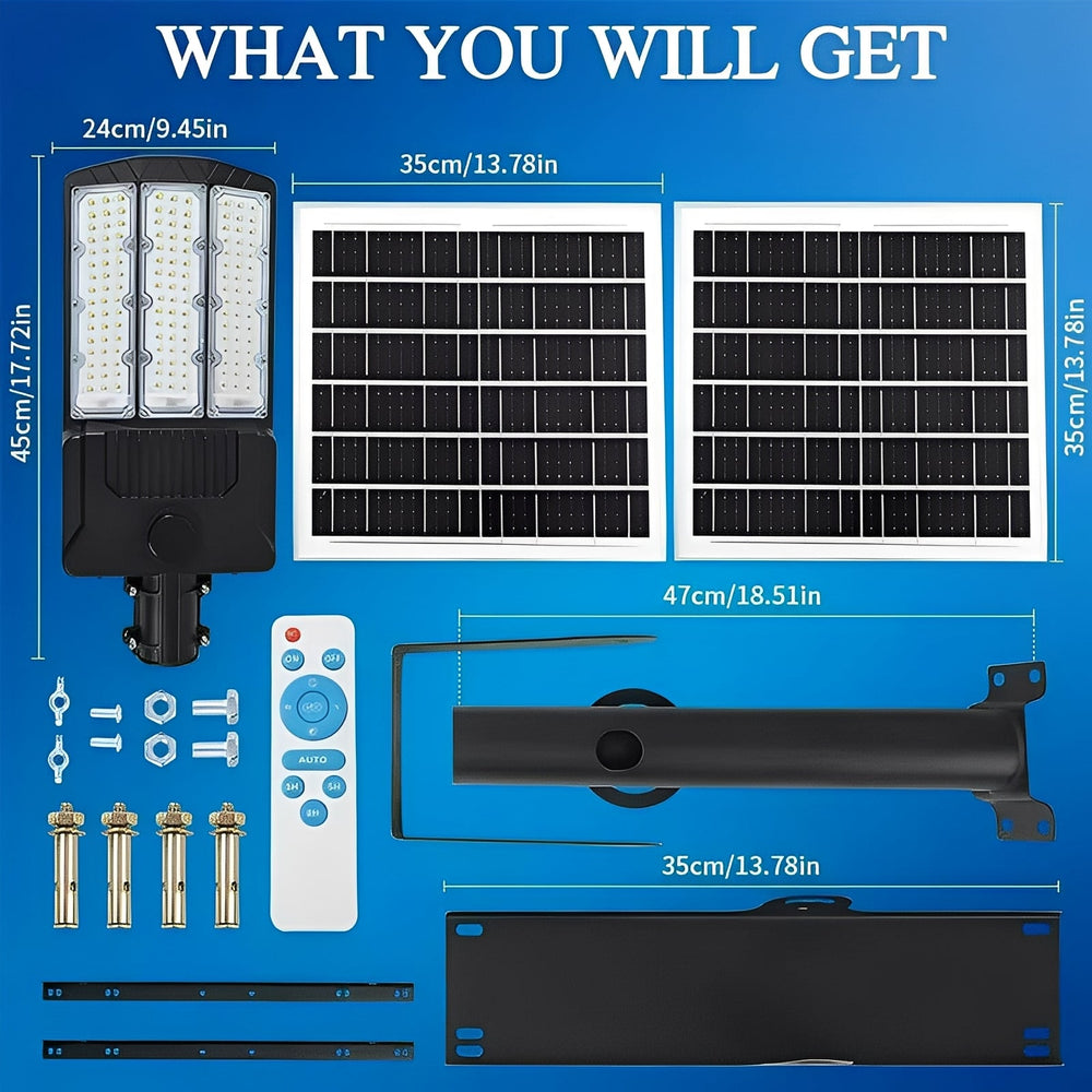 LED Flood Light with Motion Sensor and Solar Panels