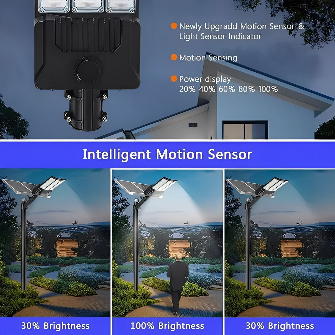LED Flood Light with Motion Sensor and Solar Panels
