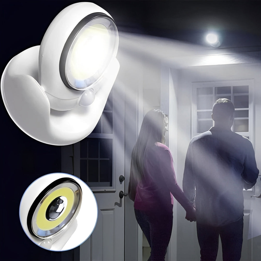 LED Motion Sensor Light with Battery Power and Adjustable Base