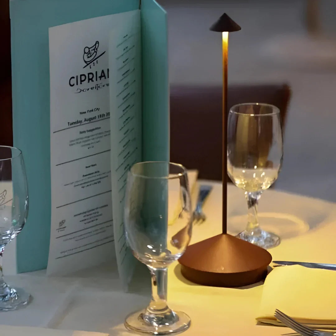 LED Table Lamp with Dimmable Brightness and Waterproof Design