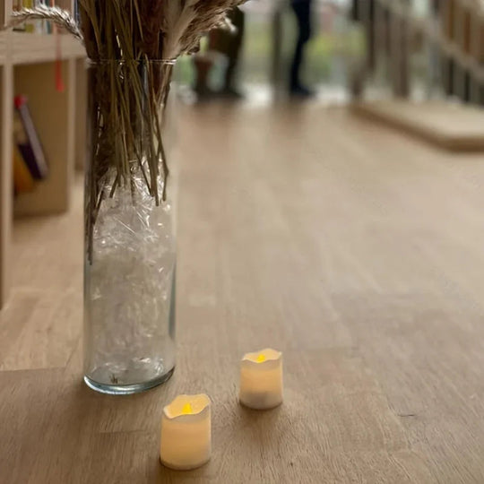 LED Tea Light Candles with Flameless Design and Warm White Glow