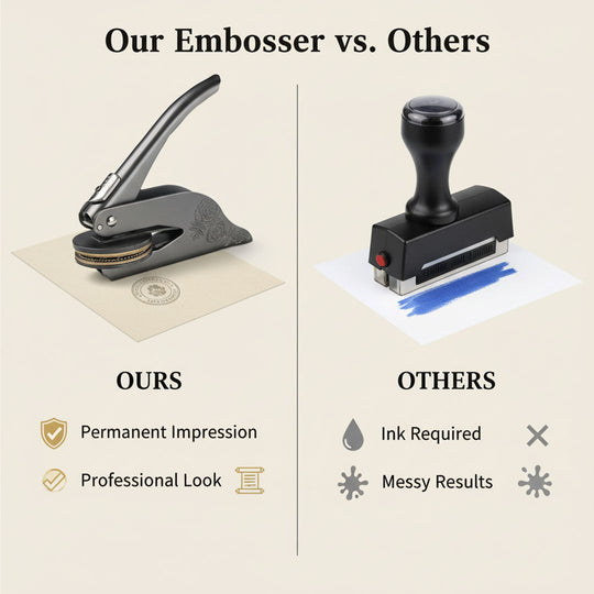 Library Embosser with Custom Design and Personalized Stamp