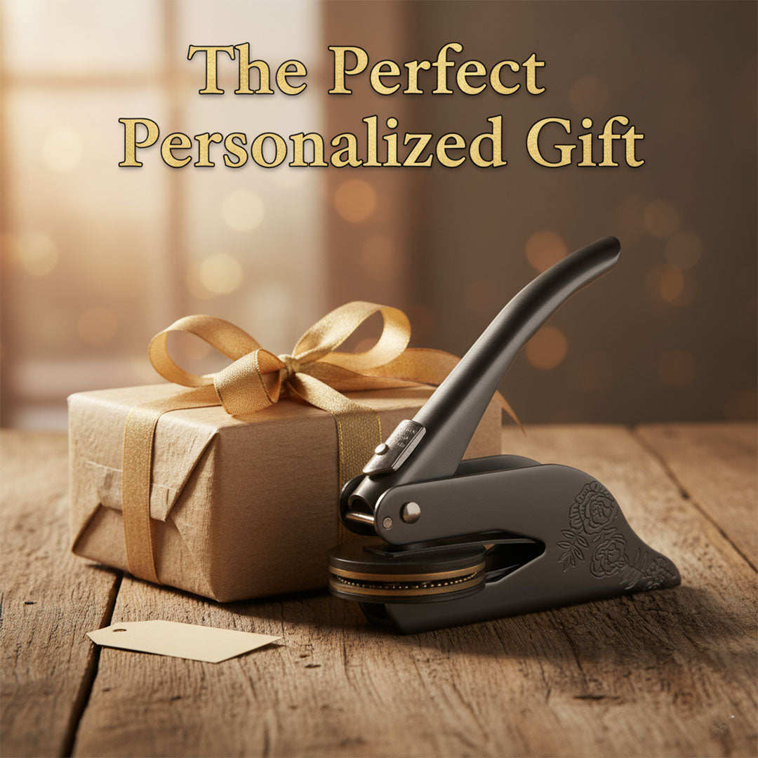 Library Embosser with Custom Design and Personalized Stamp