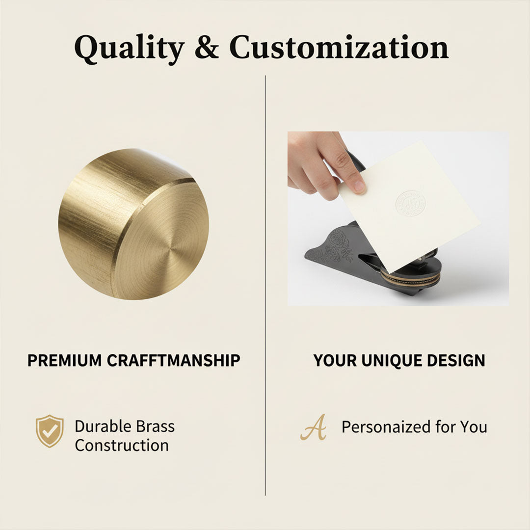 Library Embosser with Custom Design and Personalized Stamp