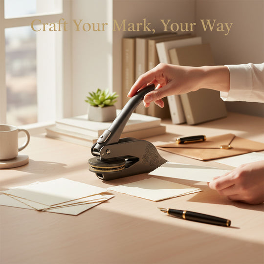 Library Embosser with Custom Design and Personalized Stamp