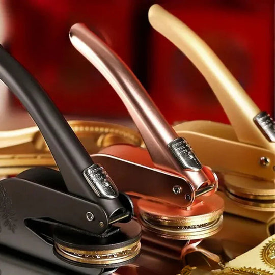 Library Embosser with Custom Design and Personalized Stamp