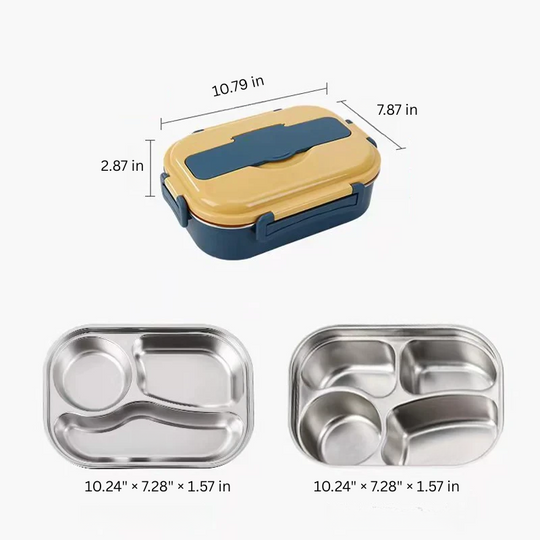 Lunch Box with Insulated Design and Stainless Steel Compartments