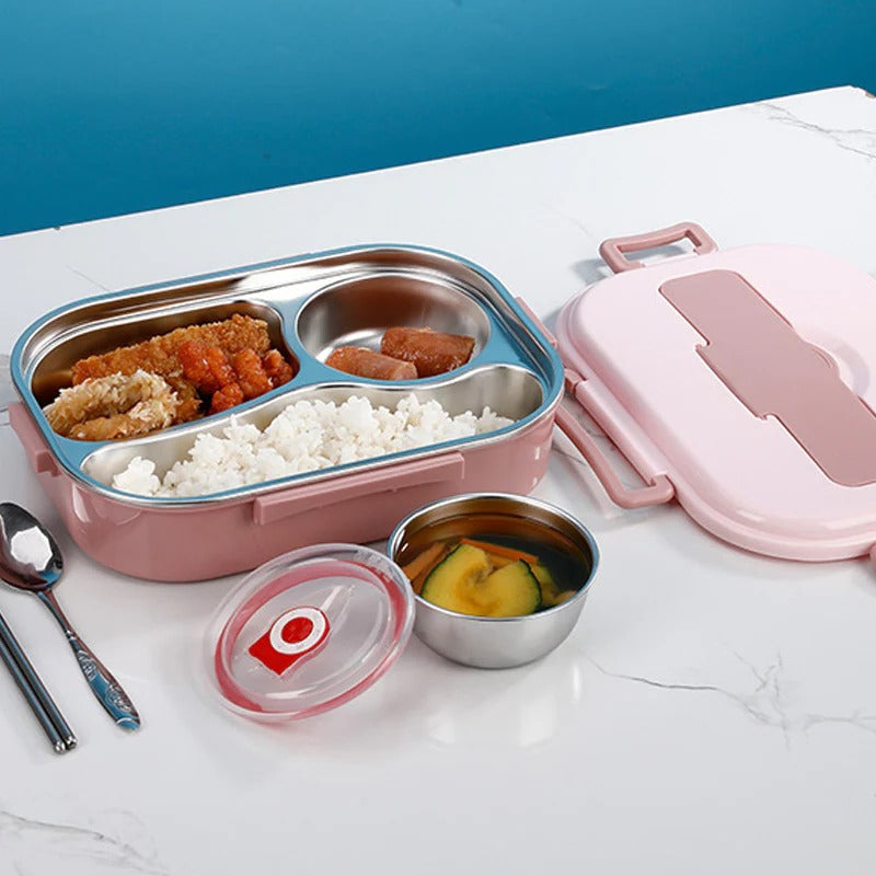 Lunch Box with Insulated Design and Stainless Steel Compartments
