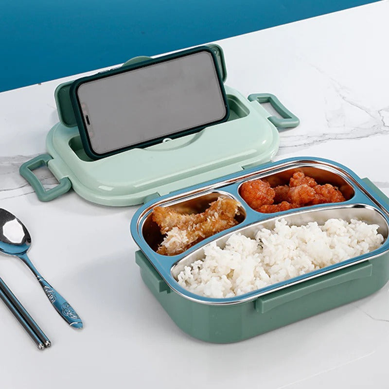 Lunch Box with Insulated Design and Stainless Steel Compartments