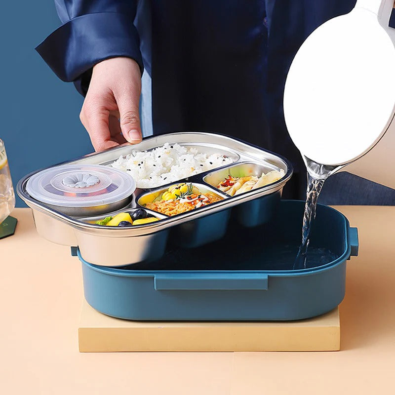 Lunch Box with Insulated Design and Stainless Steel Compartments