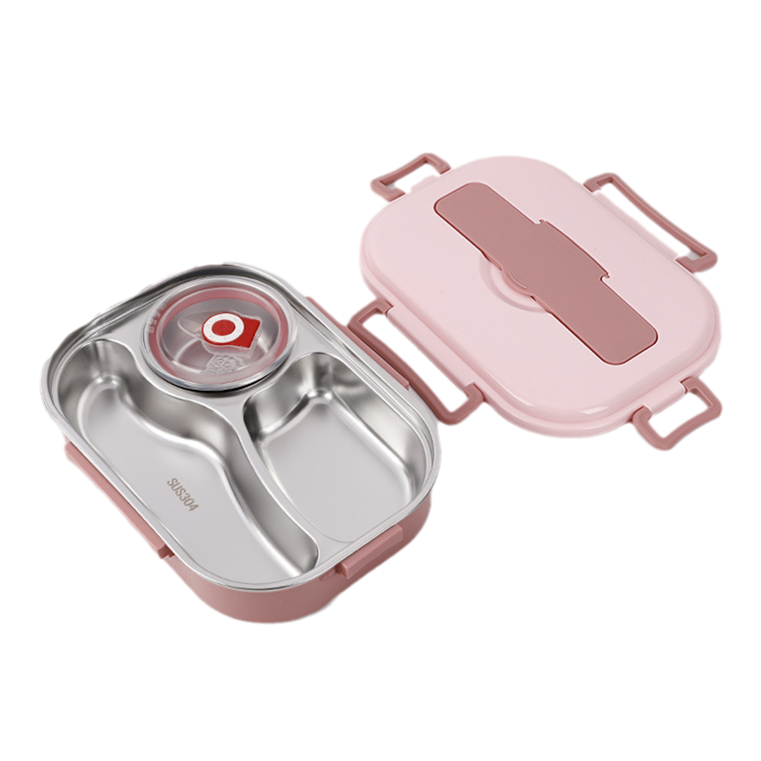 Lunch Box with Stainless Steel Design and Multi Compartments