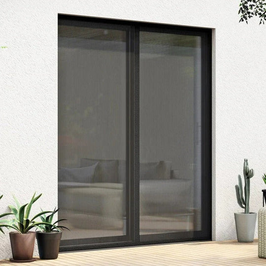 Magnetic Screen Door with Mesh Fabric and Adhesive Strip