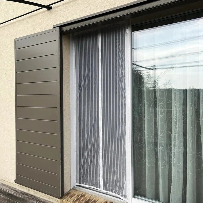 Magnetic Screen Door with Mesh Fabric and Adhesive Strip