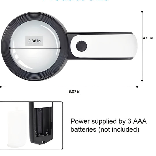 Magnifying Glass with 30x Power and LED Light