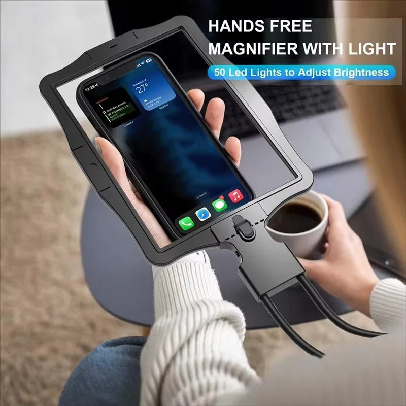 Magnifying Glass with Adjustable Hands-Free Design and LED Light