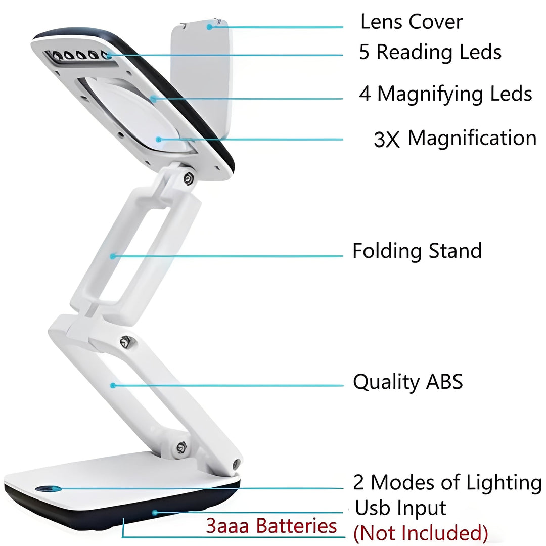 Magnifying Lamp with Adjustable Arm and LED Lights