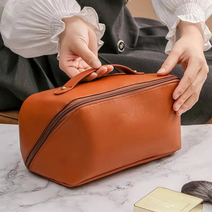 Makeup Organizer with PU Leather and Easy Access Design